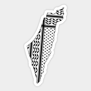 Palestine Map With Keffiyeh Pattern Design symbol of Resistance and Freedom Sticker